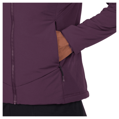 ROSSIGNOL WOMEN'S OPSIDE LIGHT INSULATED HOODIE JACKET - MULBERRY - POCKET 