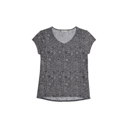 ROYAL ROBBINS WOMENS FEATHERWEIGHT TEE CHARCOAL HEATHER