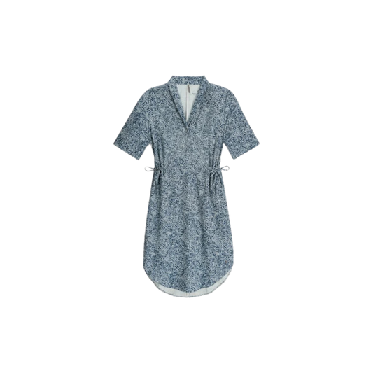 ROYAL ROBBINS WOMENS SS SPOTLESS TRAVELER DRESS DEEP BLUE BRIAR 