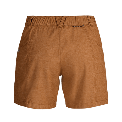 ROYAL ROBBINS WOMEN'S HEMP ADVENTURE SHORT - PECAN - BACK VIEW
