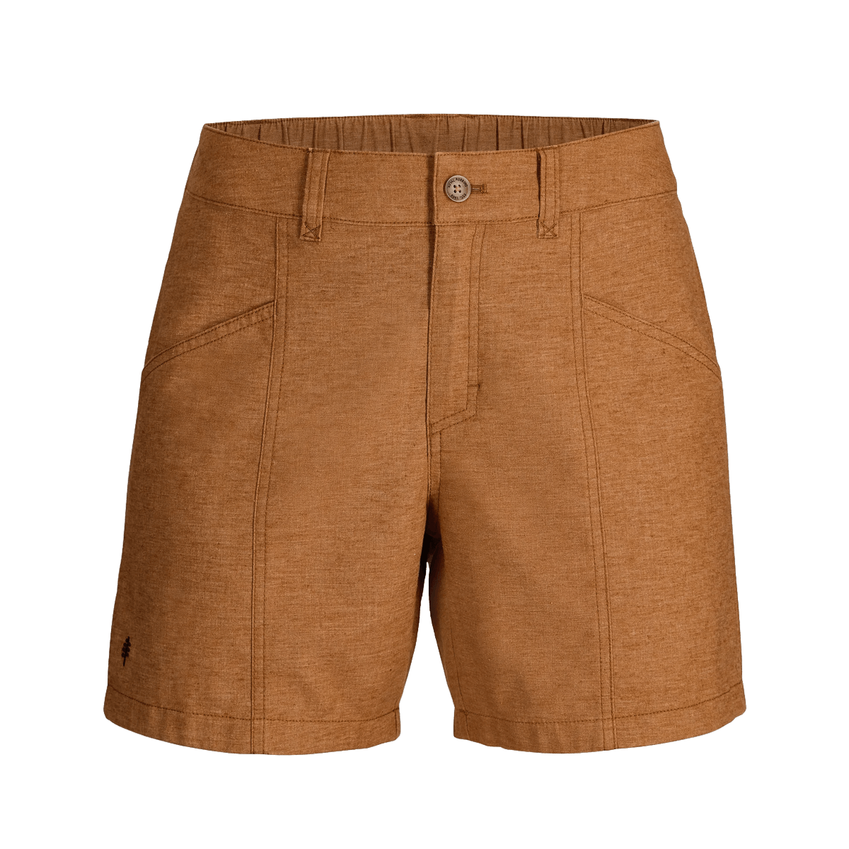 ROYAL ROBBINS WOMEN'S HEMP ADVENTURE SHORT - PECAN - FRONT VIEW