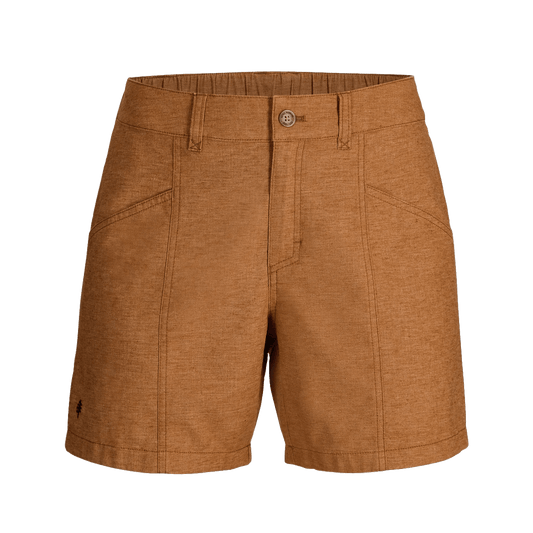 ROYAL ROBBINS WOMEN'S HEMP ADVENTURE SHORT - PECAN - FRONT VIEW