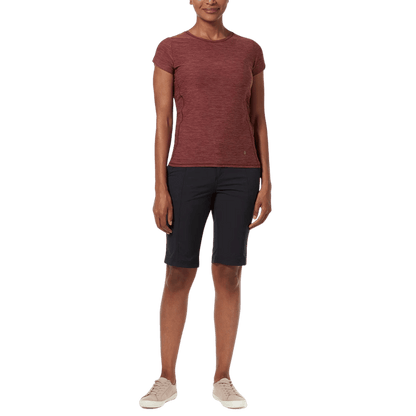ROYAL ROBBINS WOMEN'S DISCOVERY III BERMUDA 12" - JET BLACK_MODELANGLE2