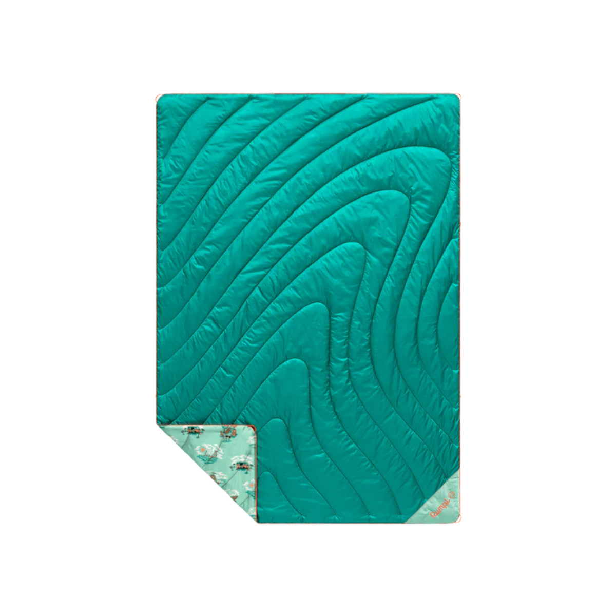 RUMPL ORIGINAL PUFFY BLANKET 1P AQUA OUTER BANKS