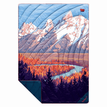 RUMPL ORIGINAL PUFFY BLANKET - GRAND TENON NATIONAL PARK_FRONT ANGLE