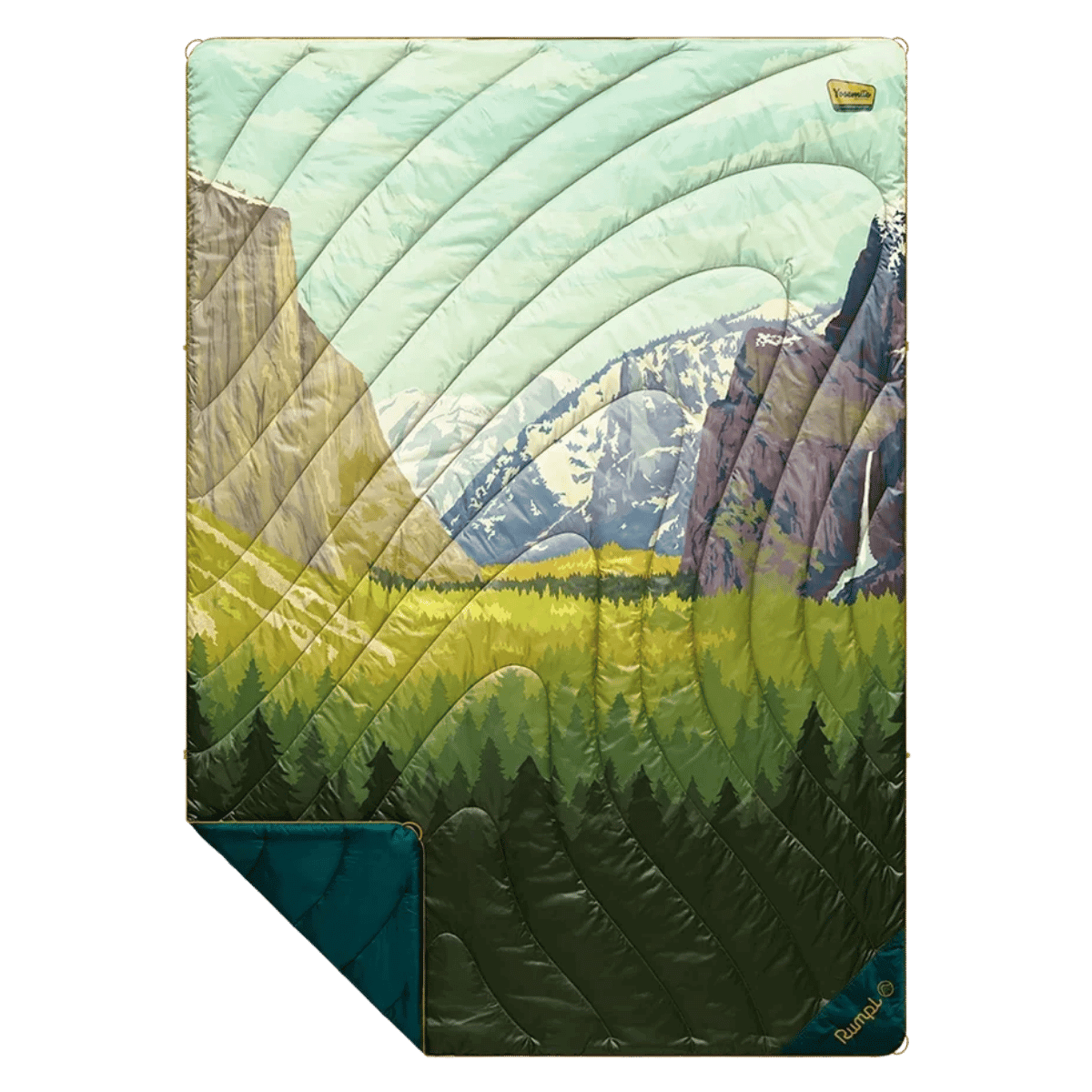 RUMPL ORIGINAL PUFFY BLANKET - YOSEMITE NATIONAL PARK_FRONT ANGLE