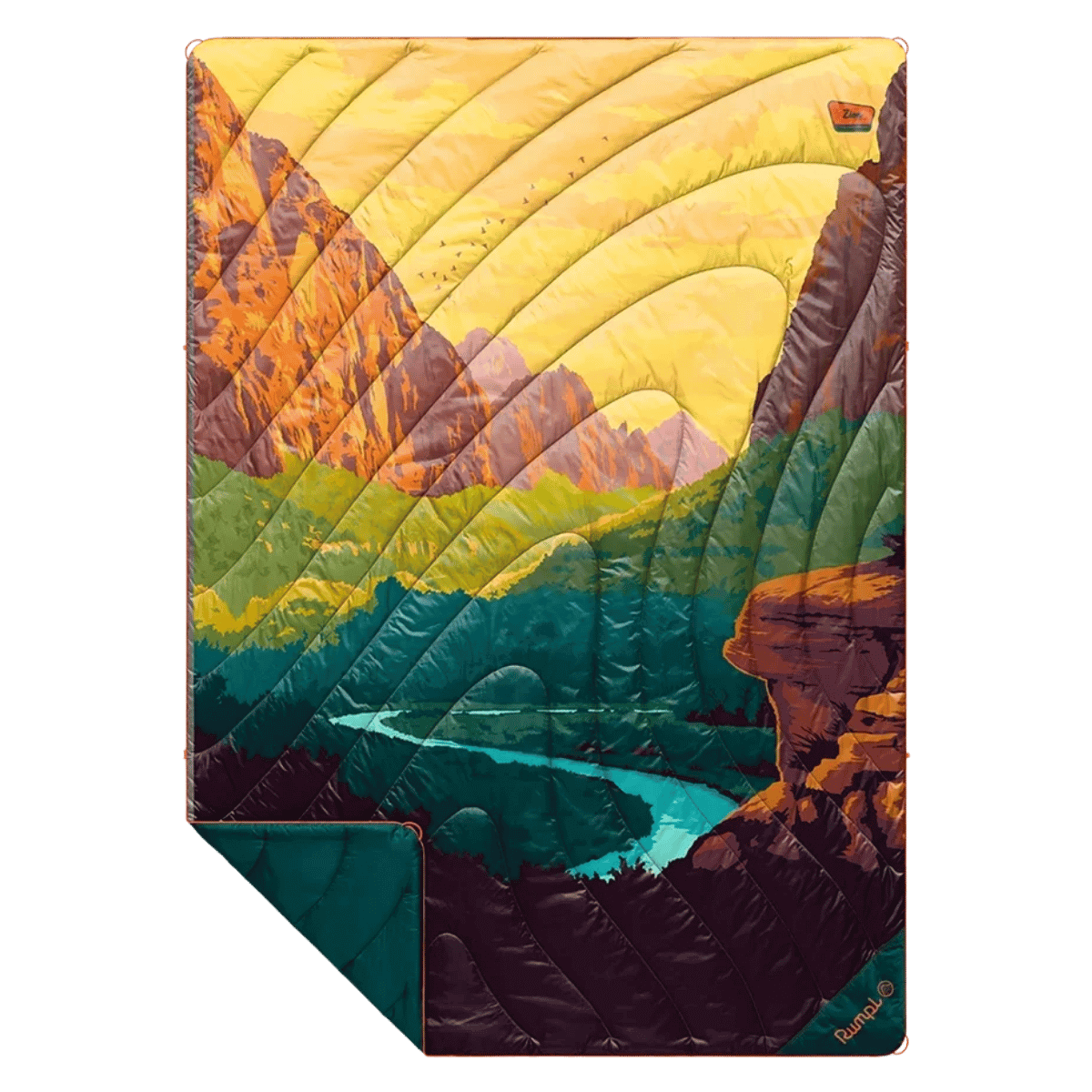 RUMPL ORIGINAL PUFFY BLANKET - ZION NATIONAL PARK_FRONT ANGLE