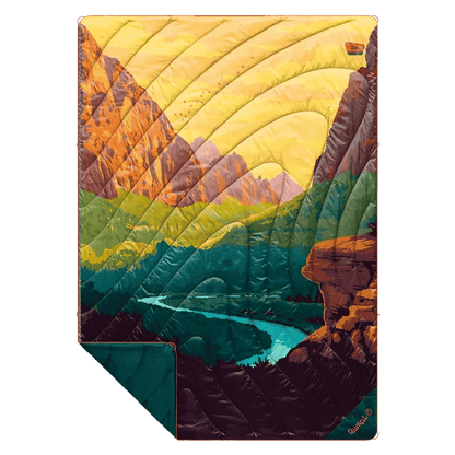 RUMPL ORIGINAL PUFFY BLANKET - ZION NATIONAL PARK_FRONT ANGLE