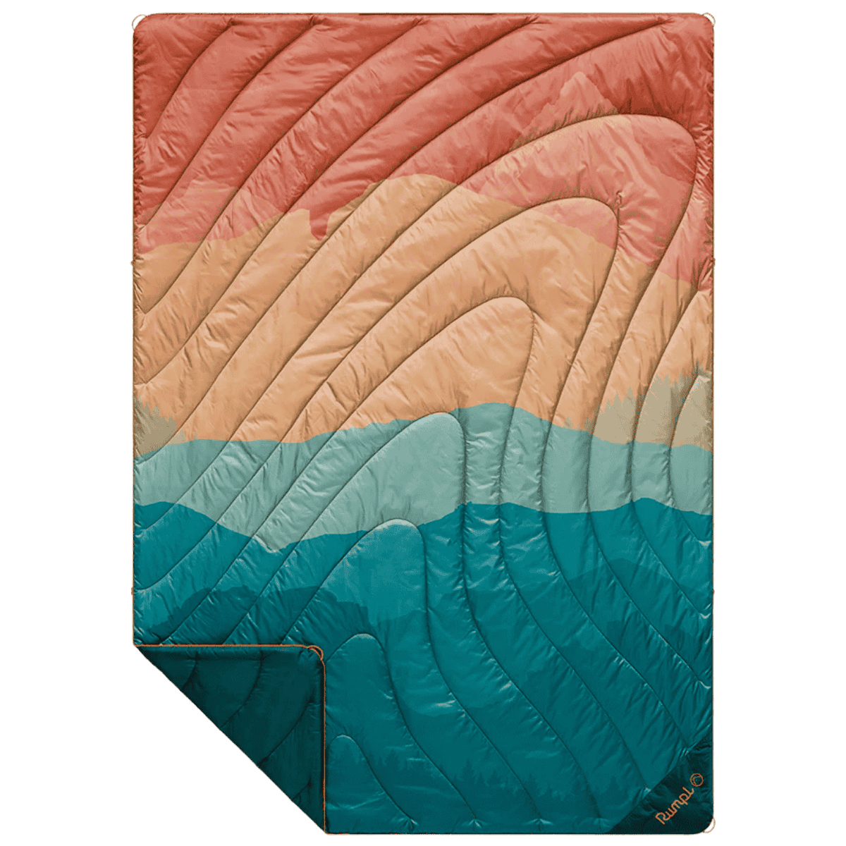 RUMPL ORIGINAL PUFFY BLANKET - ROCKY MOUNTAIN SUNSET FADE