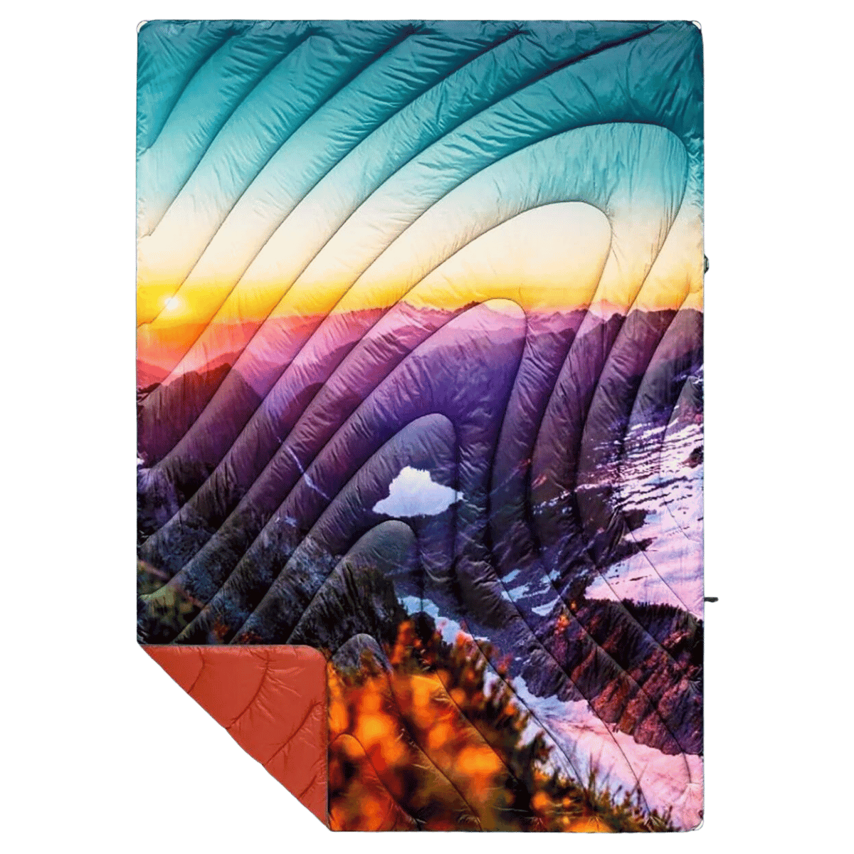 RUMPL ORIGINAL PUFFY BLANKET -  SUNSET VEIL