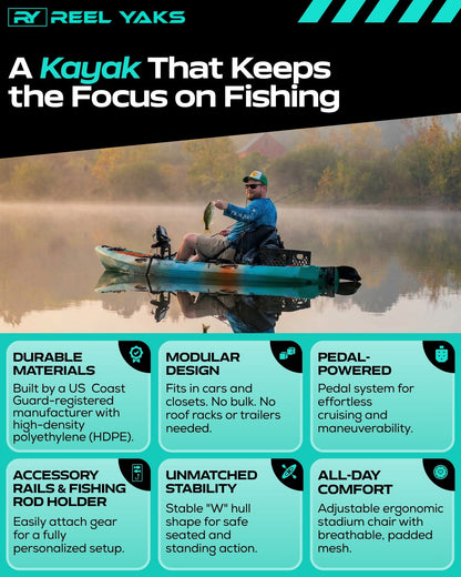 ReelYaks Radar 10ft Fin Drive Modular Fishing Kayak