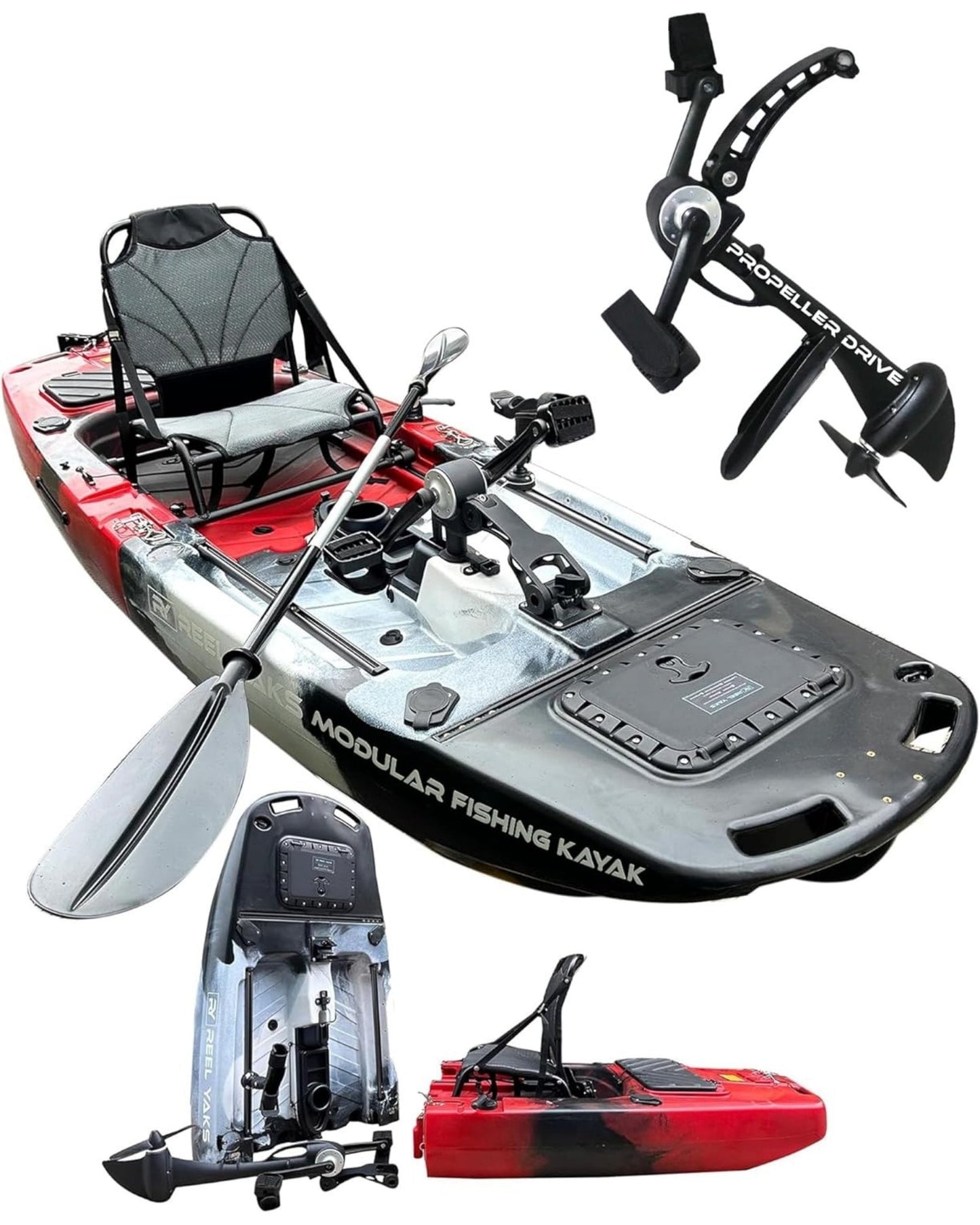 ReelYaks Raider 9.5ft Propeller Drive Modular Fishing Kayak