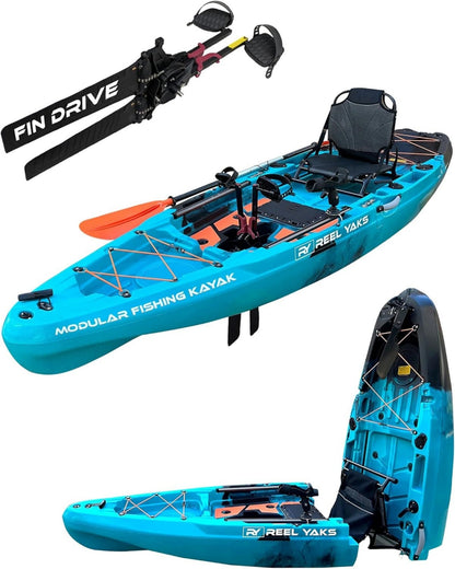 ReelYaks Rapido 10.8ft Fin Drive Modular Fishing Kayak