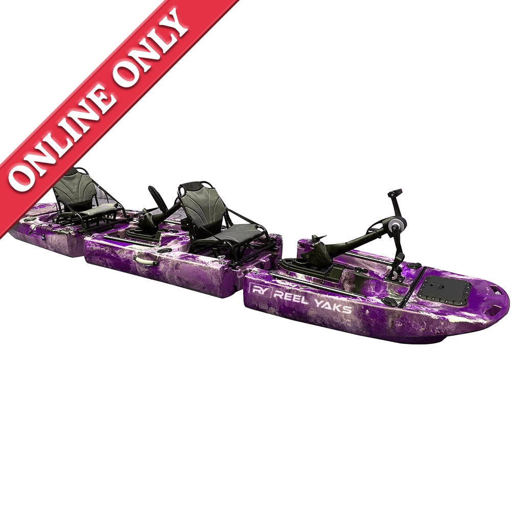ReelYaks 14ft Raider Tandem Propeller Drive Modular Fishing Kayak showing online only