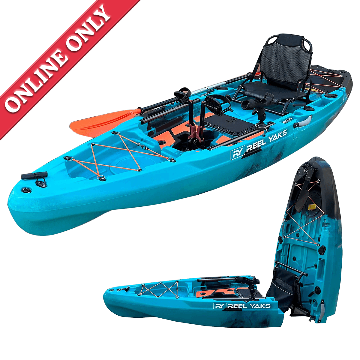 ReelYaks Rapido 10.8ft Fin Drive Modular Fishing Kayak