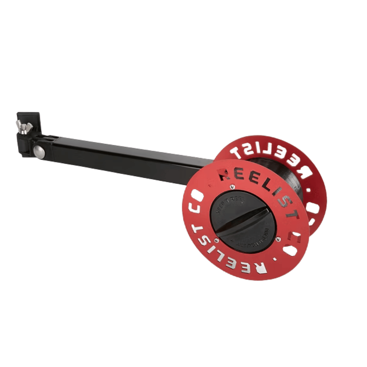 REELIST CO. RATTLE REEL - 360° EXTENDABLE ARM - RED - FRONT VIEW 