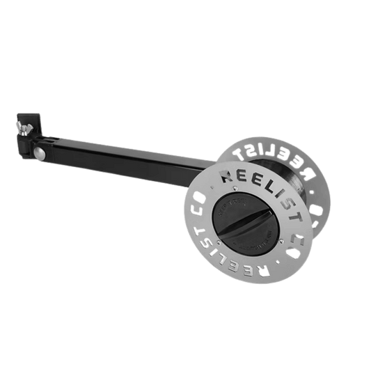REELIST CO. RATTLE REEL - 360° EXTENDABLE ARM - SILVER - FRONT VIEW