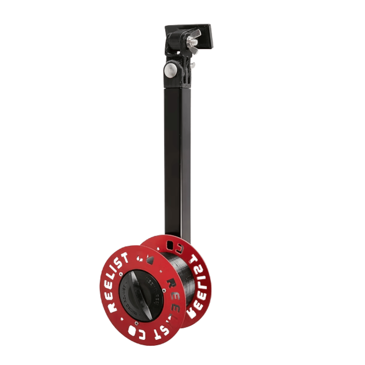REELIST CO. RATTLE REEL - 360° EXTENDABLE ARM - RED - FRONT VIEW - 2ND ANGLE