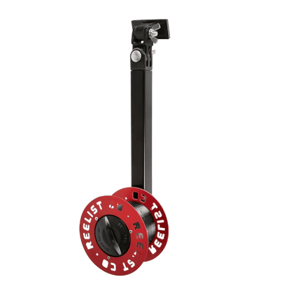 REELIST CO. RATTLE REEL - 360° EXTENDABLE ARM - RED - FRONT VIEW - 2ND ANGLE