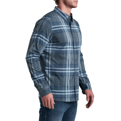 KUHL RESPONSE LITE LS SHIRT - CHARCOAL BLUE SIDE
