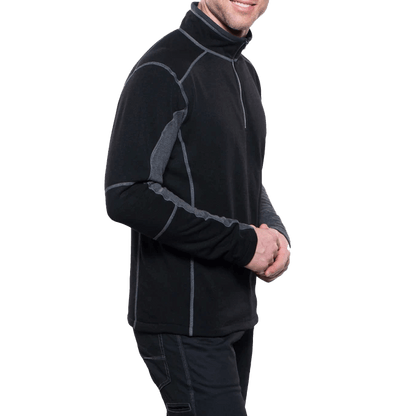 REVEL 1/4 ZIP - BLACK/STEEL SIDE