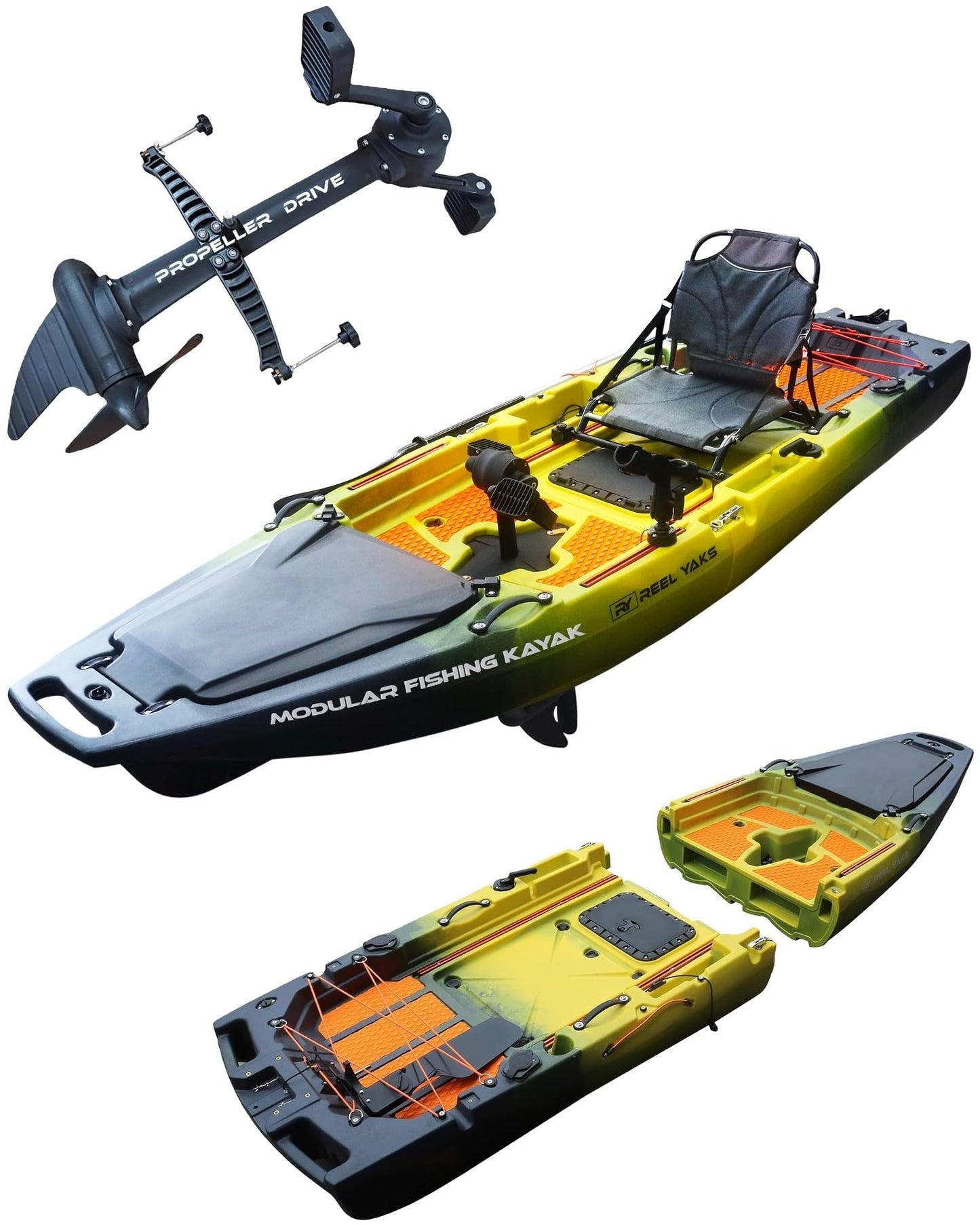 ReelYaks Rocket 9.8ft Propeller Drive Modular Fishing Kayak
