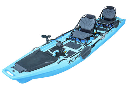 ReelYaks 13.8ft  Rocket Propeller Drive Tandem & Solo Modular Fishing Kayak | Propeller Drive | 550lbs Capacity | 3 Piece