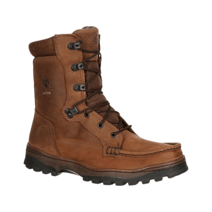 ROCKY OUTLAND 8" UPLAND GORE-TEX NON-INSULATED BOOTS - BROWN - FRONT ANGLED VIEW