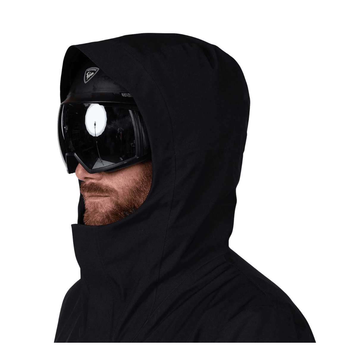 ROSSIGNOL MEN'S VELIKA INSULATED JACKET - BLACK - SIDE FRONT CLOSER VIEW