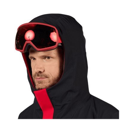 ROSSIGNOL MEN'S VELIKA INSULATED JACKET - SPORTS RED - CLOSER FRONT SIDE VIEW