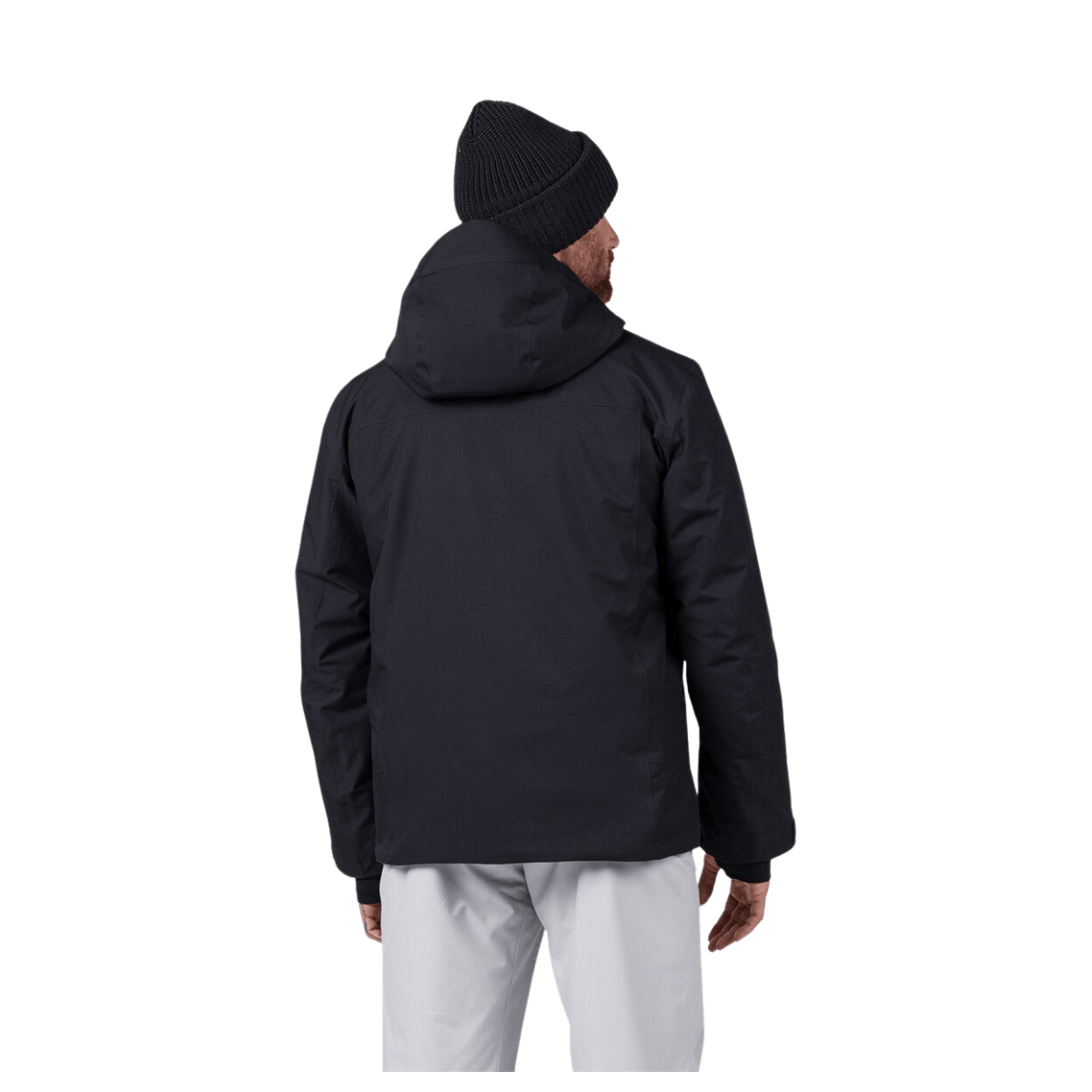 ROSSIGNOL MEN'S VELIKA INSULATED JACKET - BLACK - BACK VIEW
