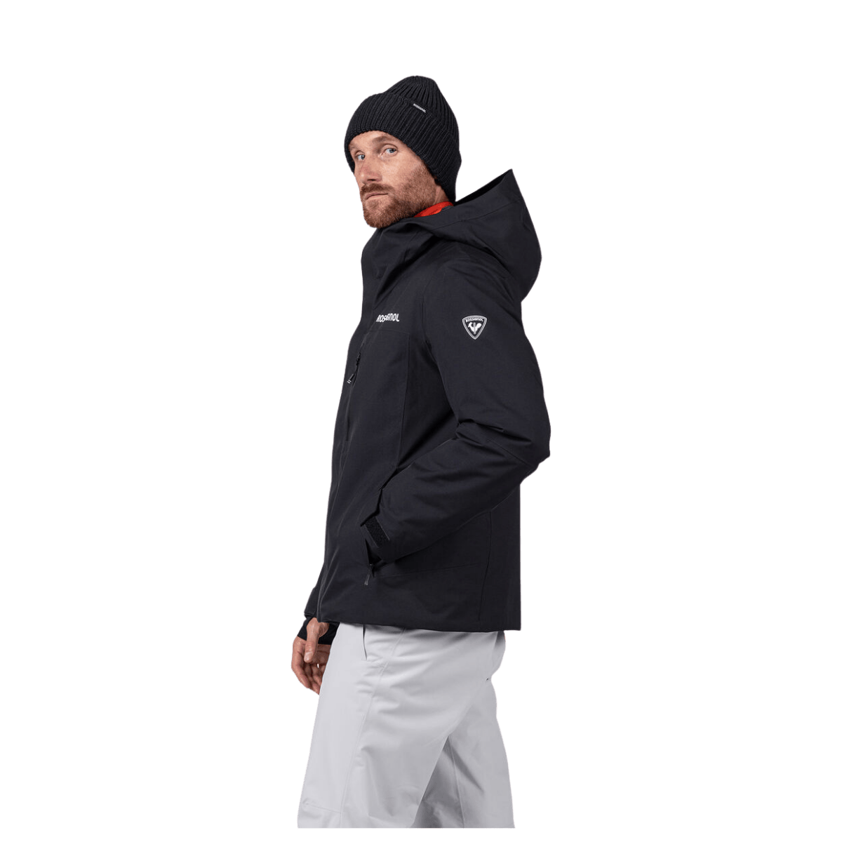 ROSSIGNOL MEN'S VELIKA INSULATED JACKET - BLACK - SIDE VIEW