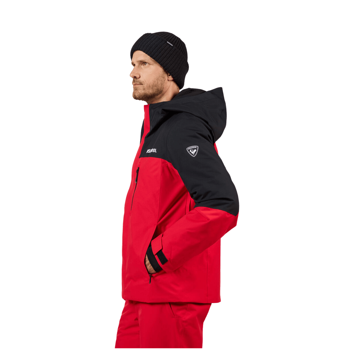 ROSSIGNOL MEN'S VELIKA INSULATED JACKET - SPORTS RED -SIDE VIEW