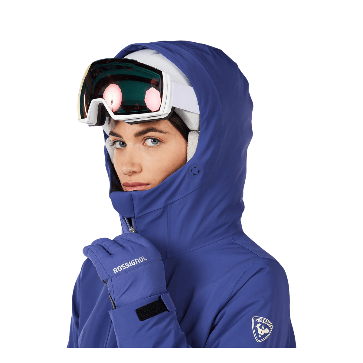 ROSSIGNOL WOMEN'S BLACKSIDE INSULATED JACKET - FUTURE BLUE - CLOSER FRONT VIEW