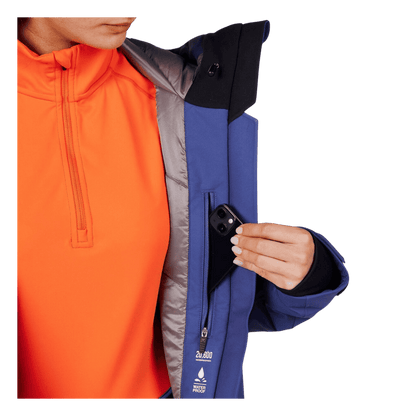 ROSSIGNOL WOMEN'S BLACKSIDE INSULATED JACKET - FUTURE BLUE - CLOSER INSIDE DETAILED VIEW