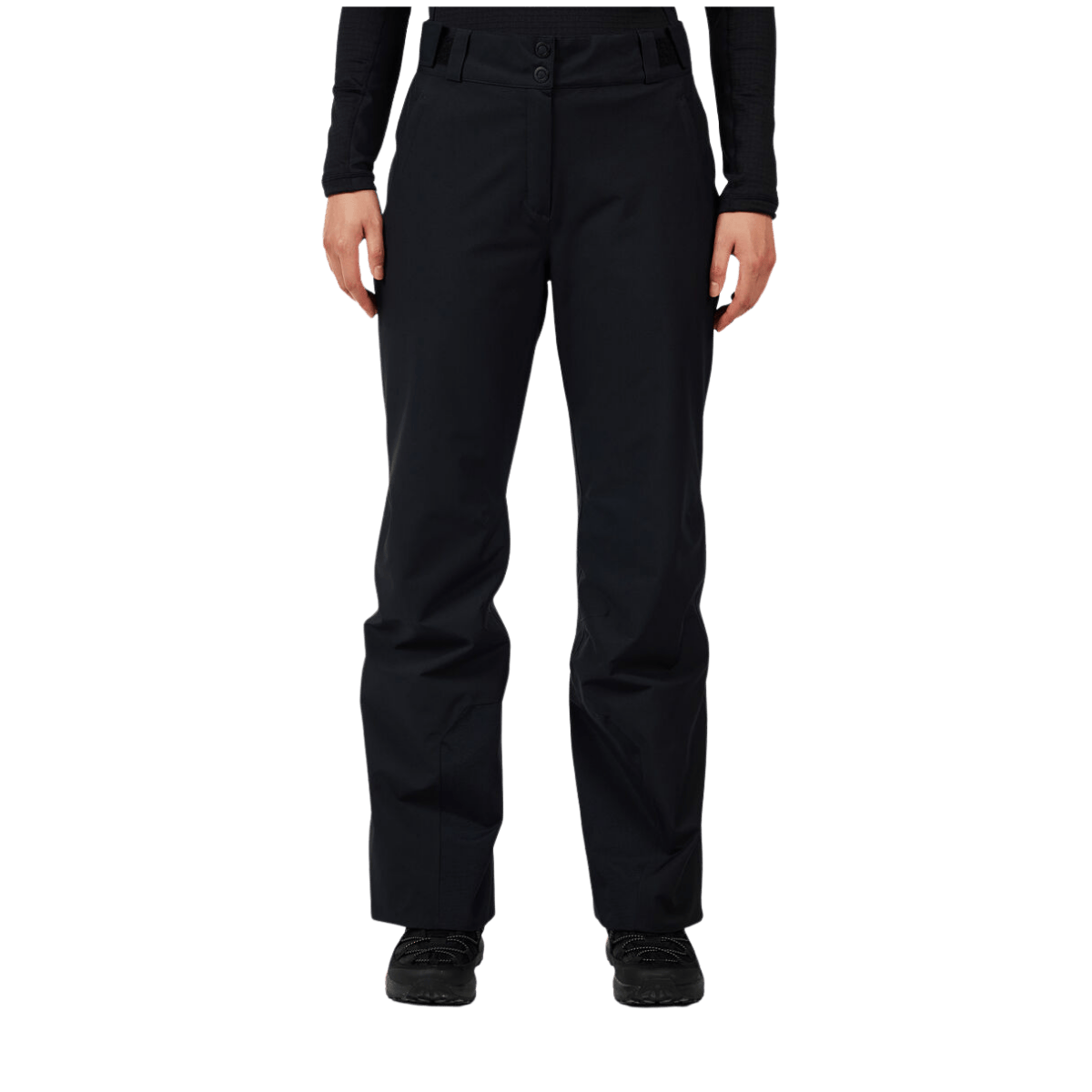ROSSIGNOL WOMEN'S INSULATED SKI PANTS - BLACK - FRONT VIEW