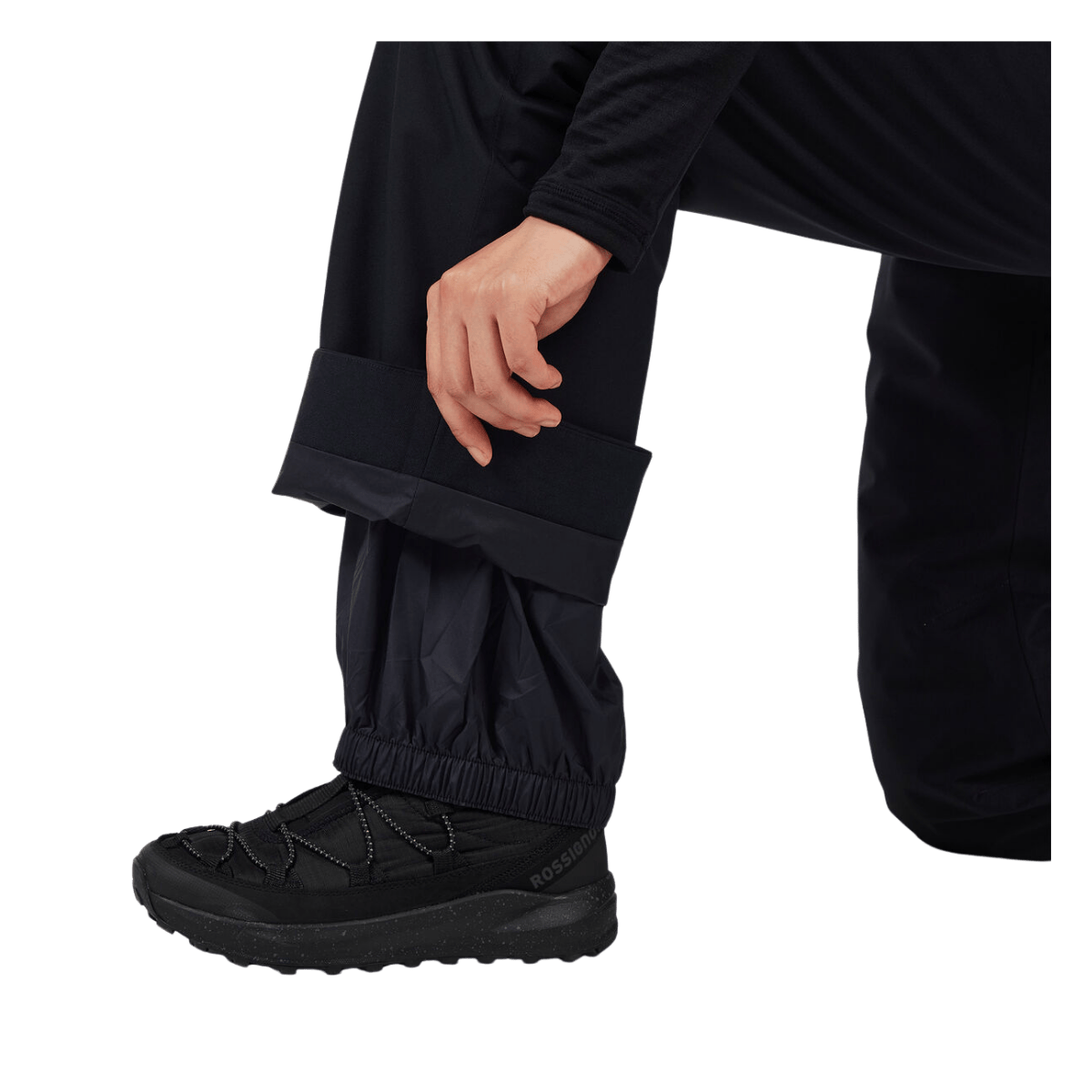 ROSSIGNOL WOMEN'S INSULATED SKI PANTS - BLACK - SIDE DOWN CLOSER VIEW