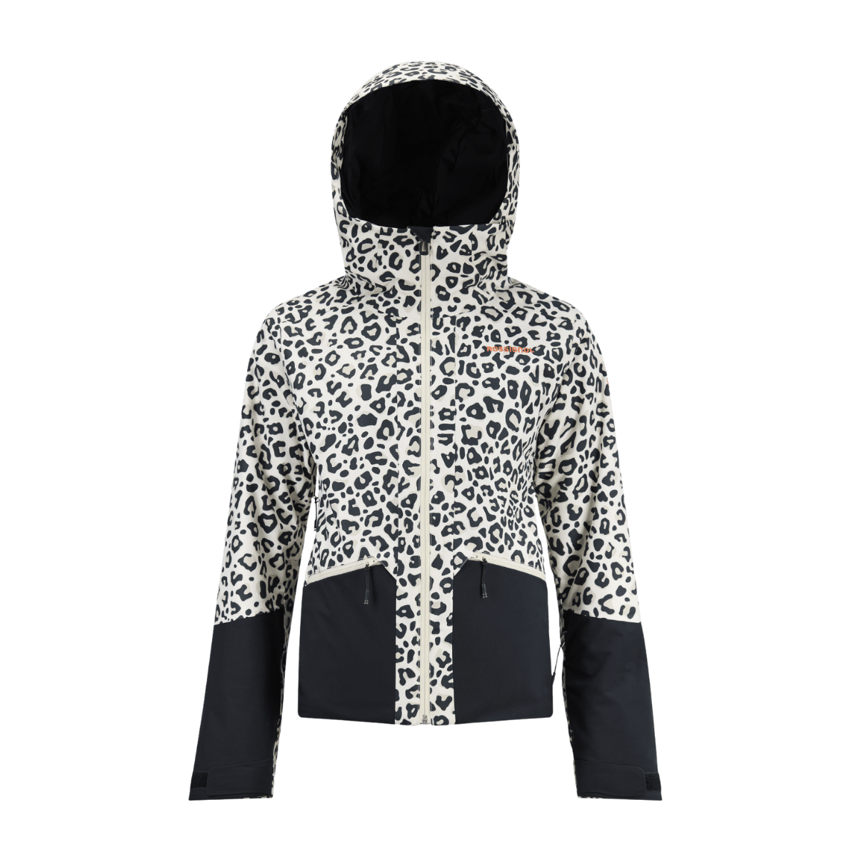 ROSSIGNOL WOMEN'S ROCHRUN ALLOVER JACKET - LEOPARD PRINT - FRONT VIEW