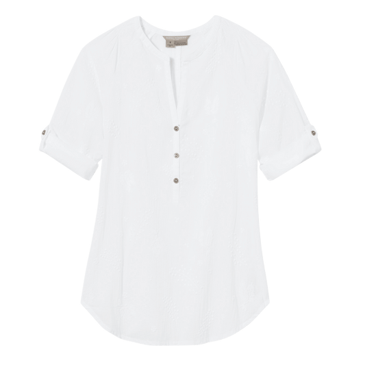 ROYAL ROBBINS WOMEN OASIS TUNIC II 3/4 SLEEVE FRONT VIEW SLEEVES