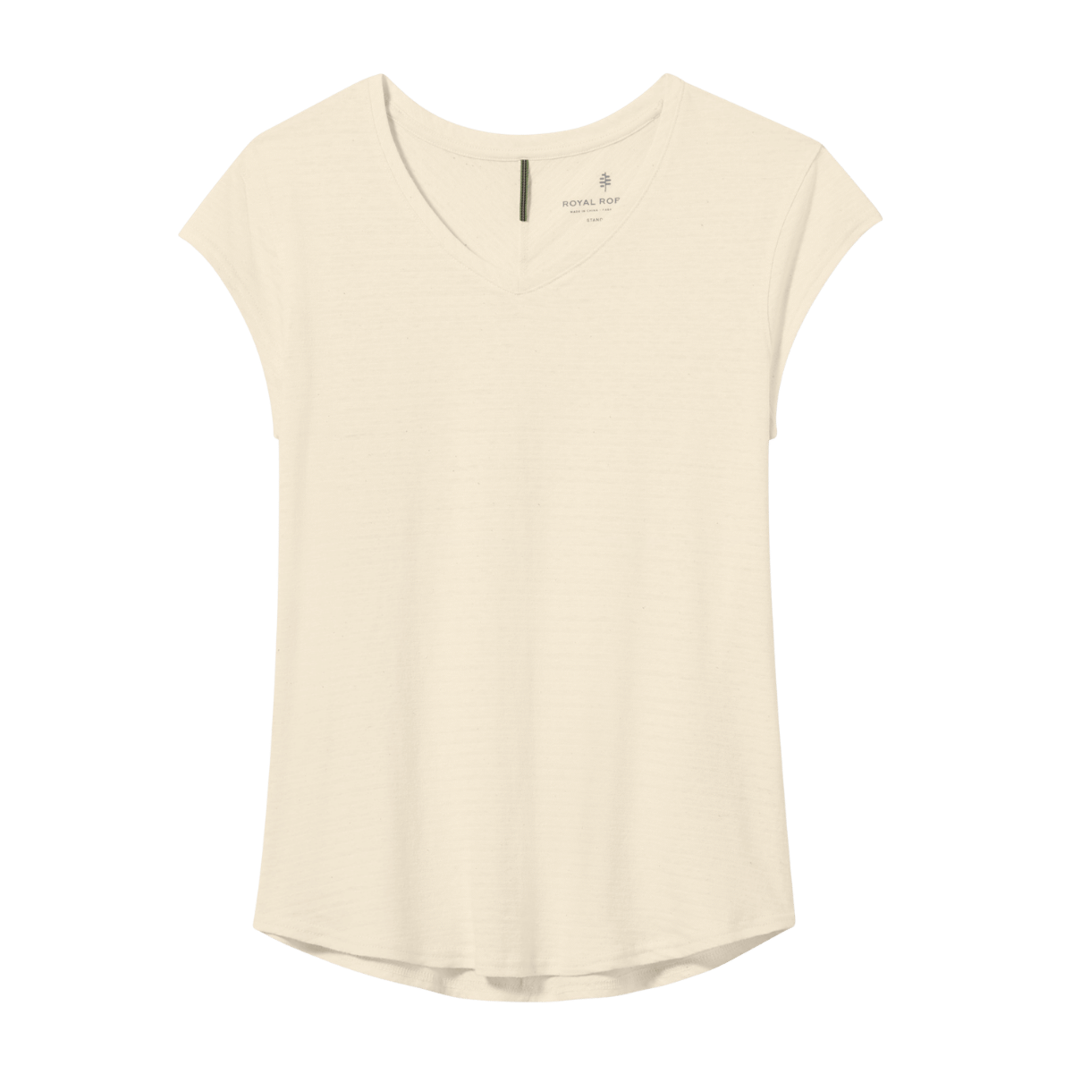 ROYAL ROBBINS WOMEN SHORT SLEEVES VACATIONER V-NECK UNDYED FRONT SHIRT VIEW