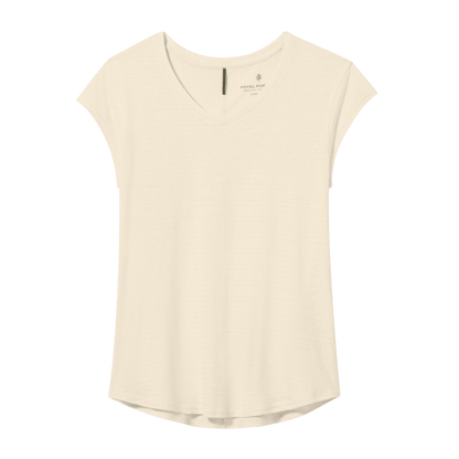 ROYAL ROBBINS WOMEN SHORT SLEEVES VACATIONER V-NECK UNDYED FRONT SHIRT VIEW
