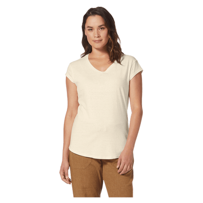 ROYAL ROBBINS WOMEN SHORT SLEEVES VACATIONER V-NECK UNDYED FRONT VIEW