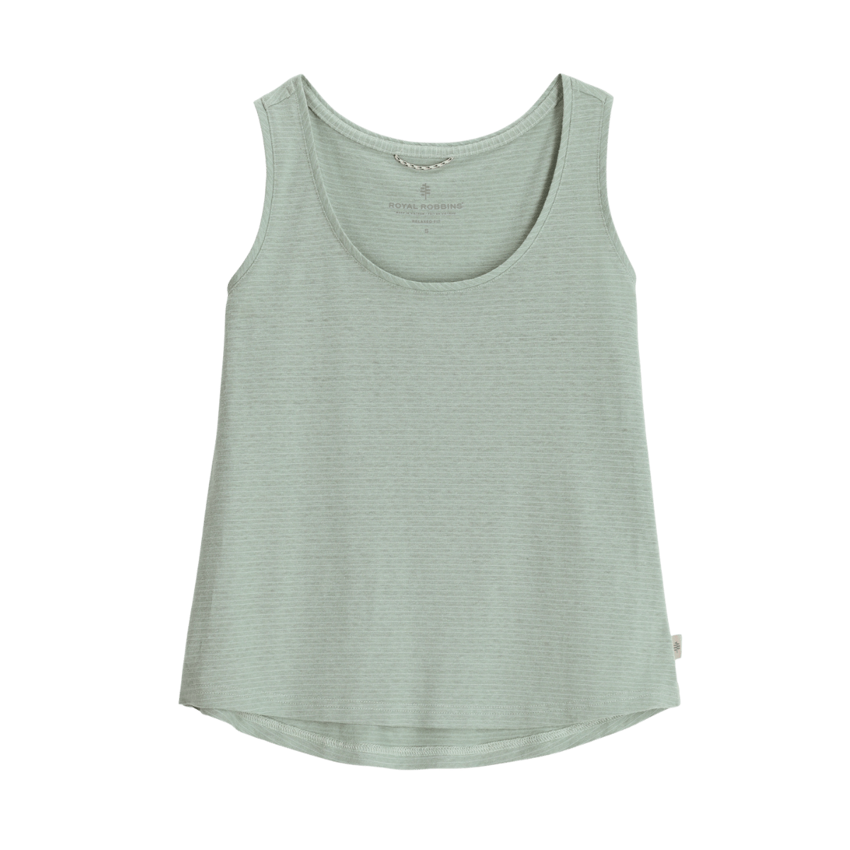 ROYAL ROBBINS WOMEN VACATIONER BOXY TANK SAGE LEAF STR FRONT VIEW