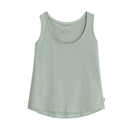 ROYAL ROBBINS WOMEN VACATIONER BOXY TANK SAGE LEAF STR FRONT VIEW