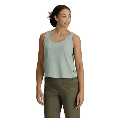 ROYAL ROBBINS WOMEN VACATIONER BOXY TANK SAGE LEAF STR WOMEN FRONT VIEW
