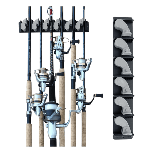 RUSH CREEK CREATIONS ROD WALL RACK W/ RUBBER GRIP - (WITH SAMPLES)