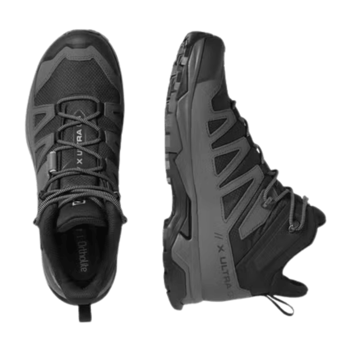 SALOMON X ULTRA 4 MID GORE-TEX HIKER WIDE - TOP AND SIDE VIEW 