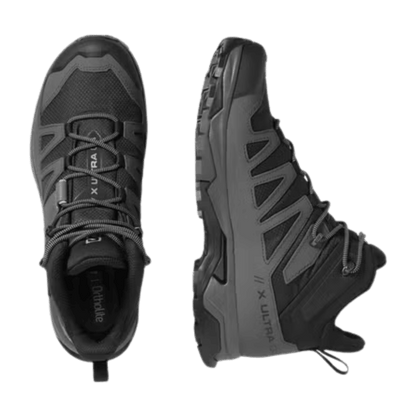 SALOMON X ULTRA 4 MID GORE-TEX HIKER WIDE - TOP AND SIDE VIEW 