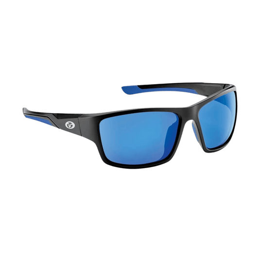 FLYING FISHERMAN SAND BANK SUNGLASSES - SMOKE-BLUE MIRROR - MATTE BLACK