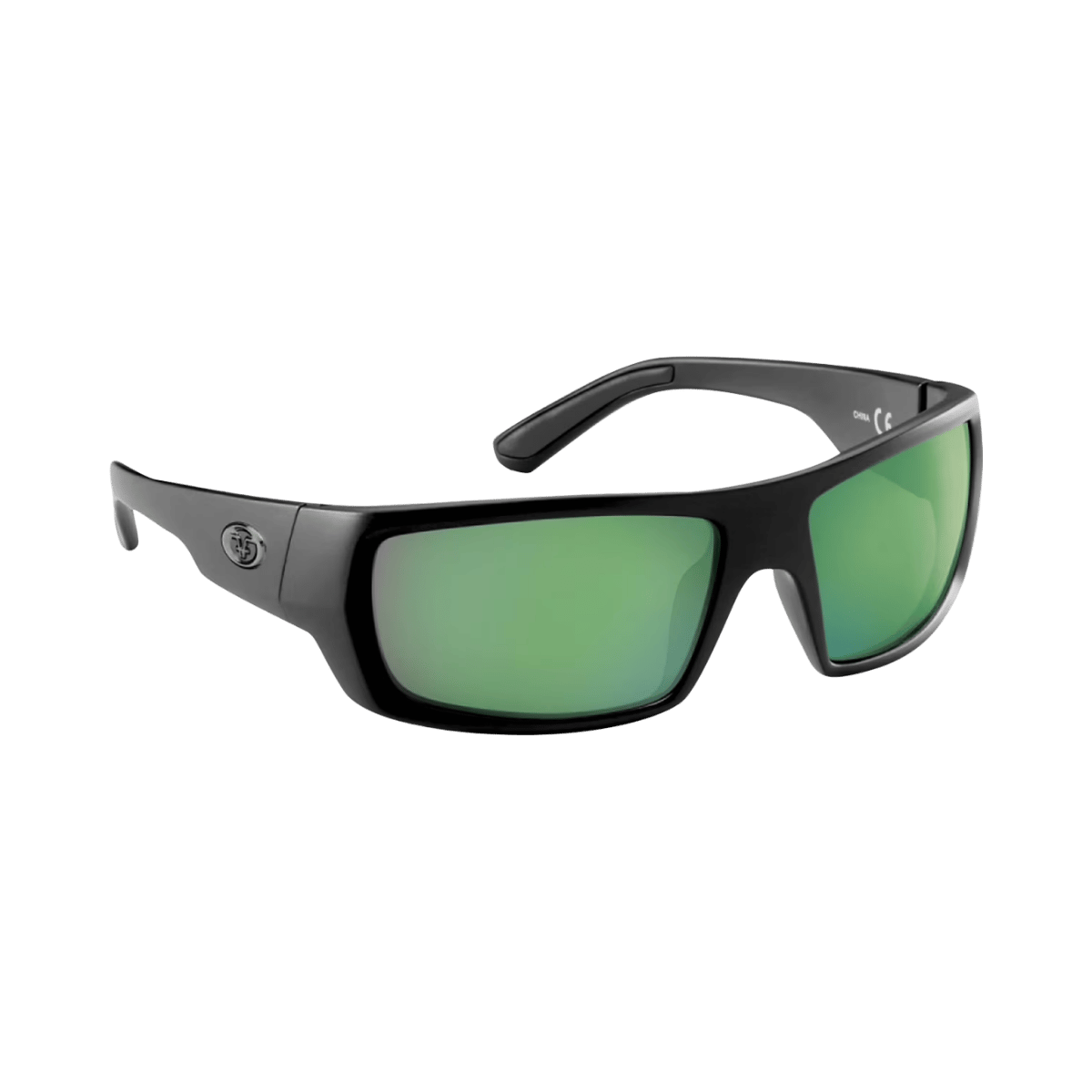 FLYING FISHERMAN SARGASSO SUNGLASSES - MATTE BLACK/AMBER - GREEN MIRROR